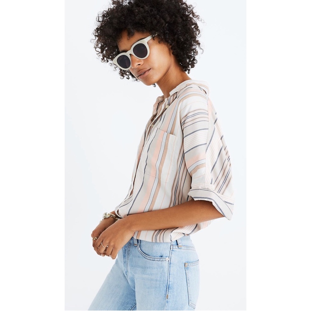 Madewell aldwin stripe courier shirt L